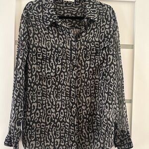 Equipment Femme Silk Blouse – Leopard Print - Size L